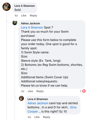 SBC Swim Custom Preorder 01/24/24 - MTO Spot 7 - Lora Shannon