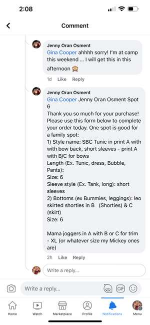 SBC Mom and Mini Custom Preorder 01/04/23 - MTO Spot 6 - Jenny Oran Osment